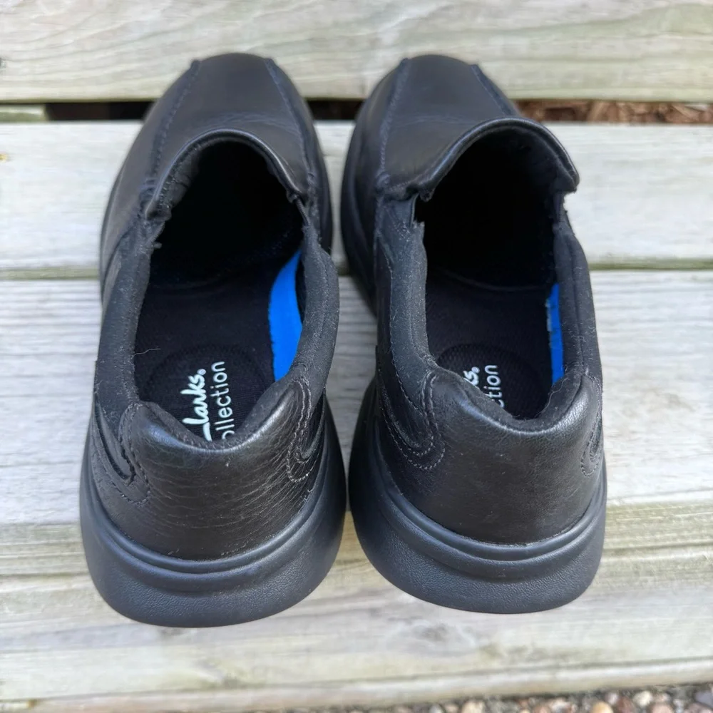 Clarks Leather Loafers Comfort Rubber Outsole SZ 9.5 M Casual